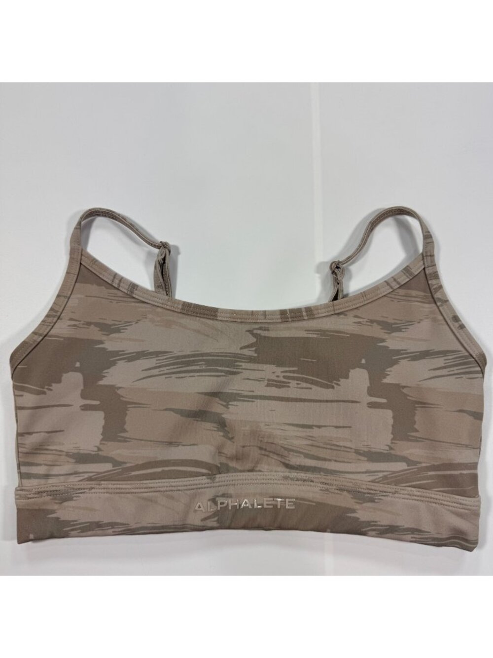 Alphalete Sports Bra Women's S Brown Camouflage Polyester Performance Athletic